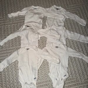 Gerber White Long Sleeve Newborn Bodysuit Bundle